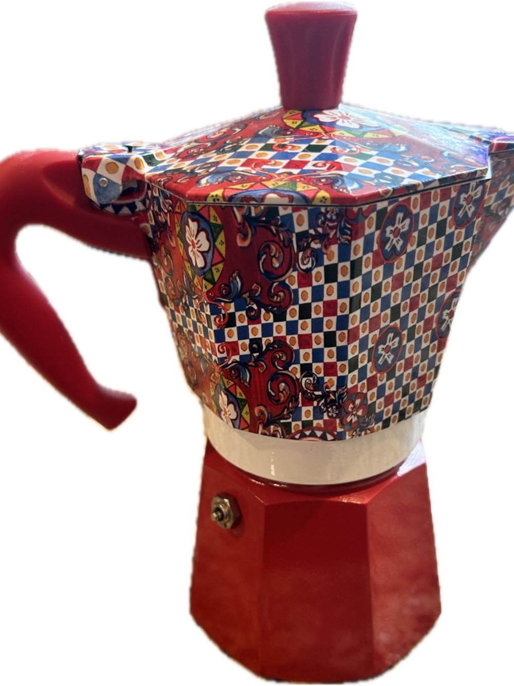 Bialetti x Dolce & Gabbana Moka 6-cup Stovetop Coffee Maker, Red Patterned - Picture 3 of 11